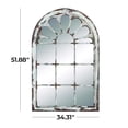 thumbnail image 3 of DecMode 34" x 52" White Window Pane Inspired Wall Mirror with Arched Top, 3 of 13