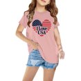 thumbnail image 2 of GERsome American Flag T-Shirts Cotton Short Sleeves Graphic Tee for Toddler Girls Boys, Unisex Kids Crewneck 4th of July Patriotic Tops, Sizes 7-8 Years, 2 of 5