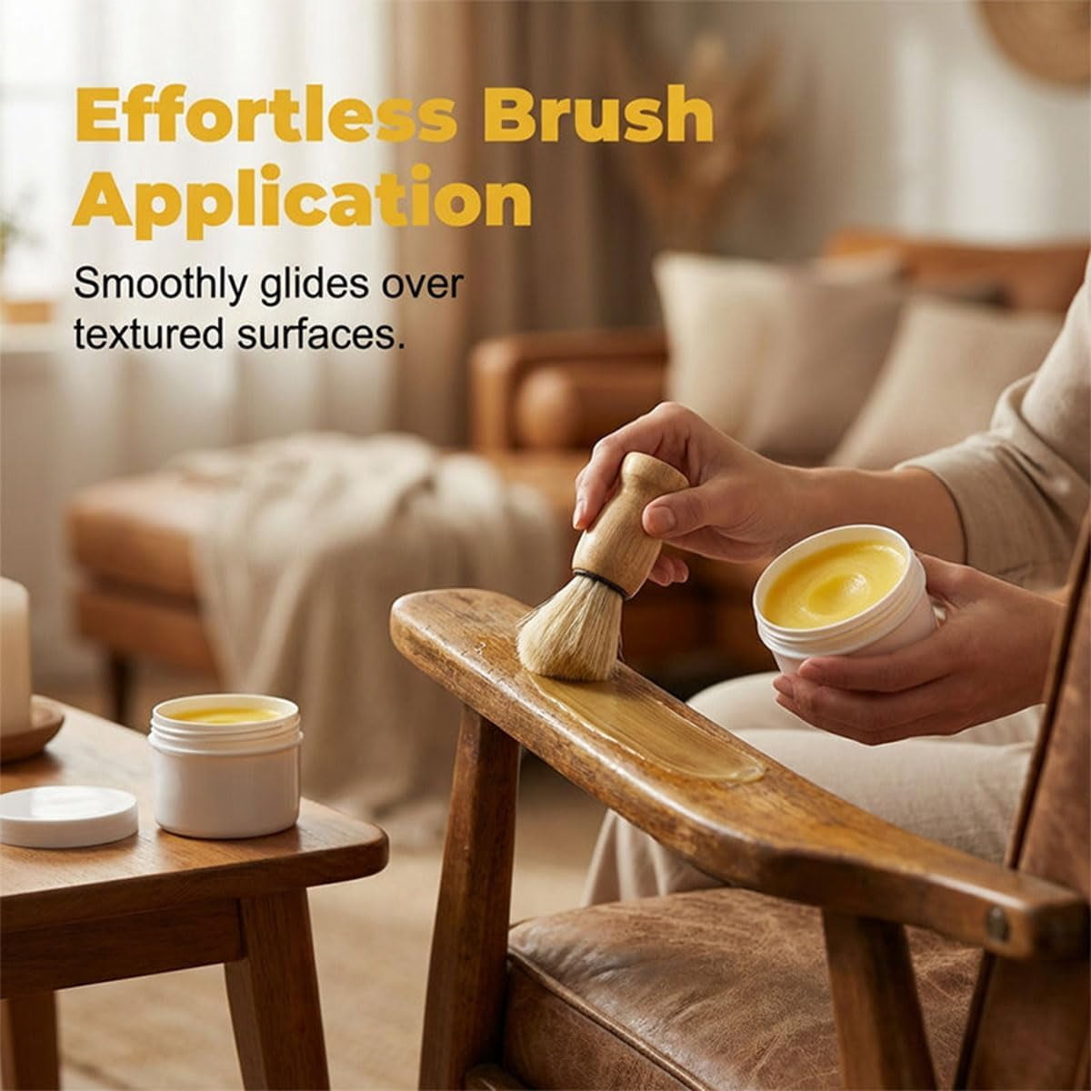 Leather & Furniture Repair Salve with Brush, Leather Furniture Cleaner & Conditioner, Polisher for Wood, Repair Salve with Brush (3PCS)