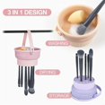 thumbnail image 4 of Makeup Brush Cleaner Mat Silicone Makeup Brush Cleaning Bowl with Drying Holder Brush Cleaning Scrubber Tool As Shown, 4 of 5