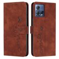 thumbnail image 1 of Nalacover for Motorola Moto S30 Pro Flip Wallet Case,Luxury Love Heart Embossed PU Leather Shockproof Soft TPU Folio Kickstand Card Slots Phone Cover with Wrist Strap for Women Men,Brown, 1 of 10