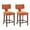 Orange, variant on Hassch Farmhouse Upholstered Counter Height Bar Stools Set of 2, Linen Fabric Padded Seat with Curved Backrest, Copper Nail Accent, Solid Wood Frame, 300 lbs Capacity, Beige
