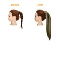 thumbnail image 3 of SAYFUT Long Straight Clip in Ponytail Extension,20/28 Inch Wrap Around Drawstring Pony Tail Hair Extension Synthetic Hairpiece Hair Piece for Women (1B#140-160g), 3 of 8