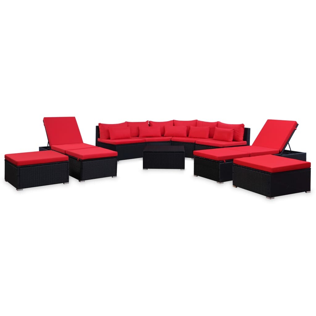 vidaXL Patio Furniture Set Conversation Set Sectional Sofa with Table Rattan - image 3 of 23