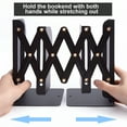 thumbnail image 3 of LAMIRO Adjustable Book Ends,Expandable Metal Bookends,Heavy Duty Book Holder Desktop Book Stand Organizer for Home Office School, 3 of 7