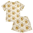 thumbnail image 2 of Beer Summer Pajama Set Soft Cotton Short Sleeve Sleepwear 2PCS Pajama Sets Breathable Lounge Set Size 10Y, 2 of 7