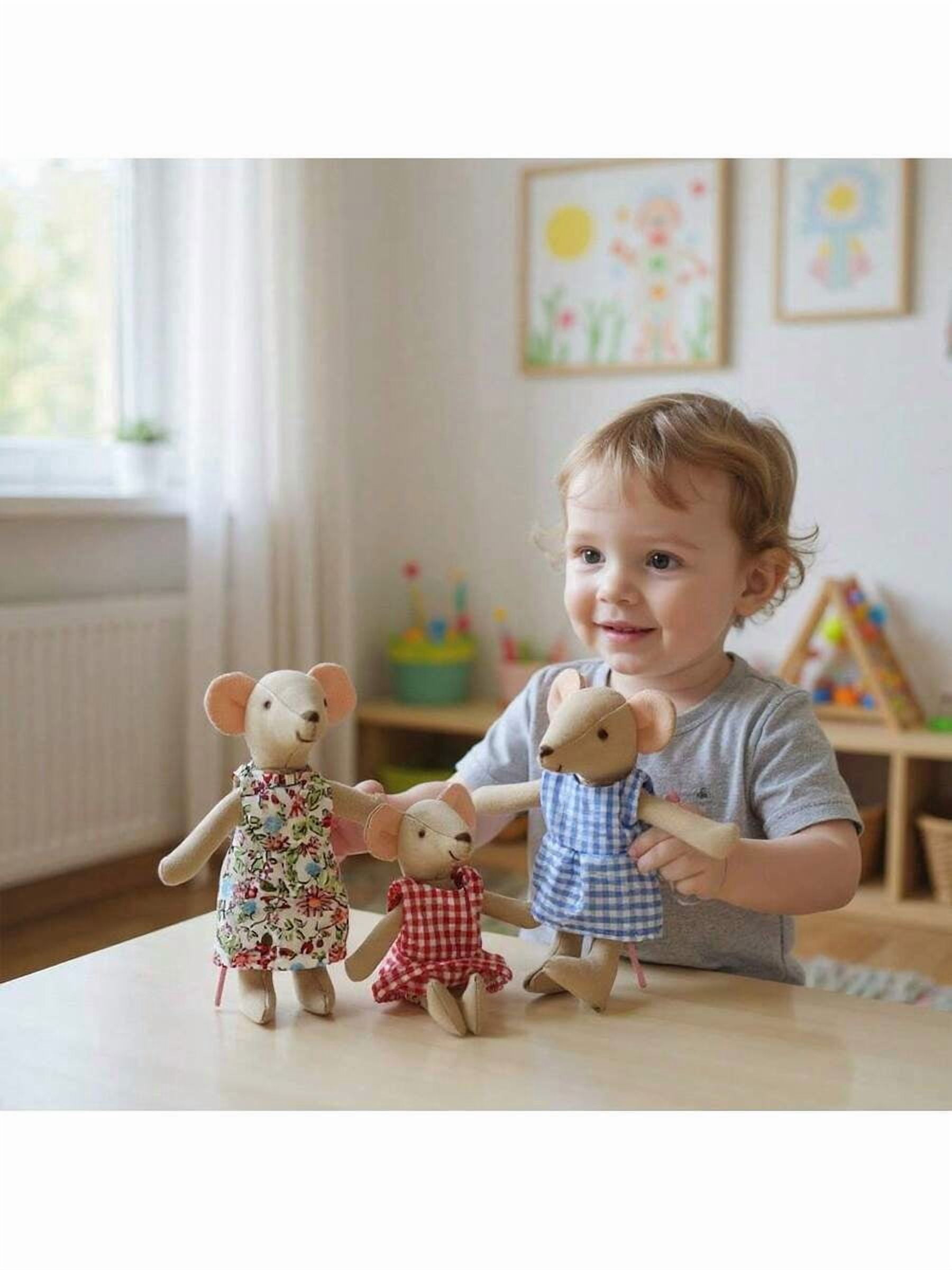 1pc Handmade Wearable Doll Clothes, Mouse Dolls, Little Girl Dolls, Baby Soothing And Sleeping Plush Toys, Children's Fabric Toys, Birthday Doll Gifts, Suitable For Infants, Boys And Girls, Dollhouse