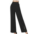 thumbnail image 2 of RXIRUCGD Pantalon Grand Taille Haute Ample pour Femmes, Noir, Taille : TG, 2 of 5