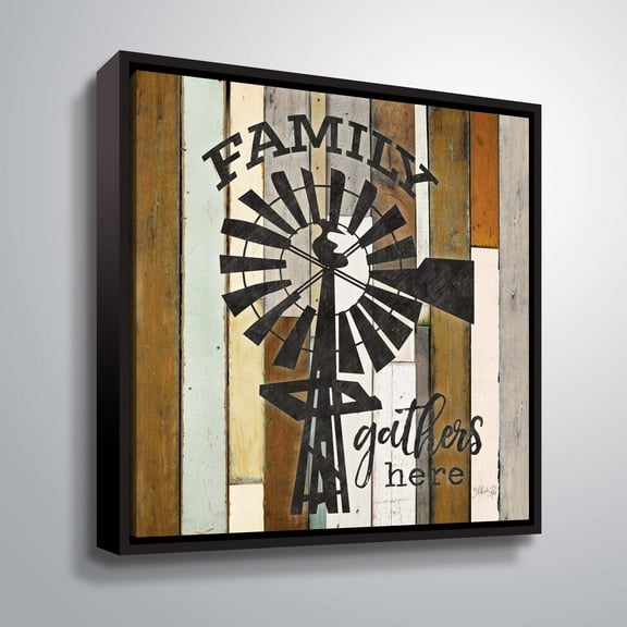 Artwall Family Gathers Here I, Gallery Wrapped Floater-framed Canvas by Marla Rae