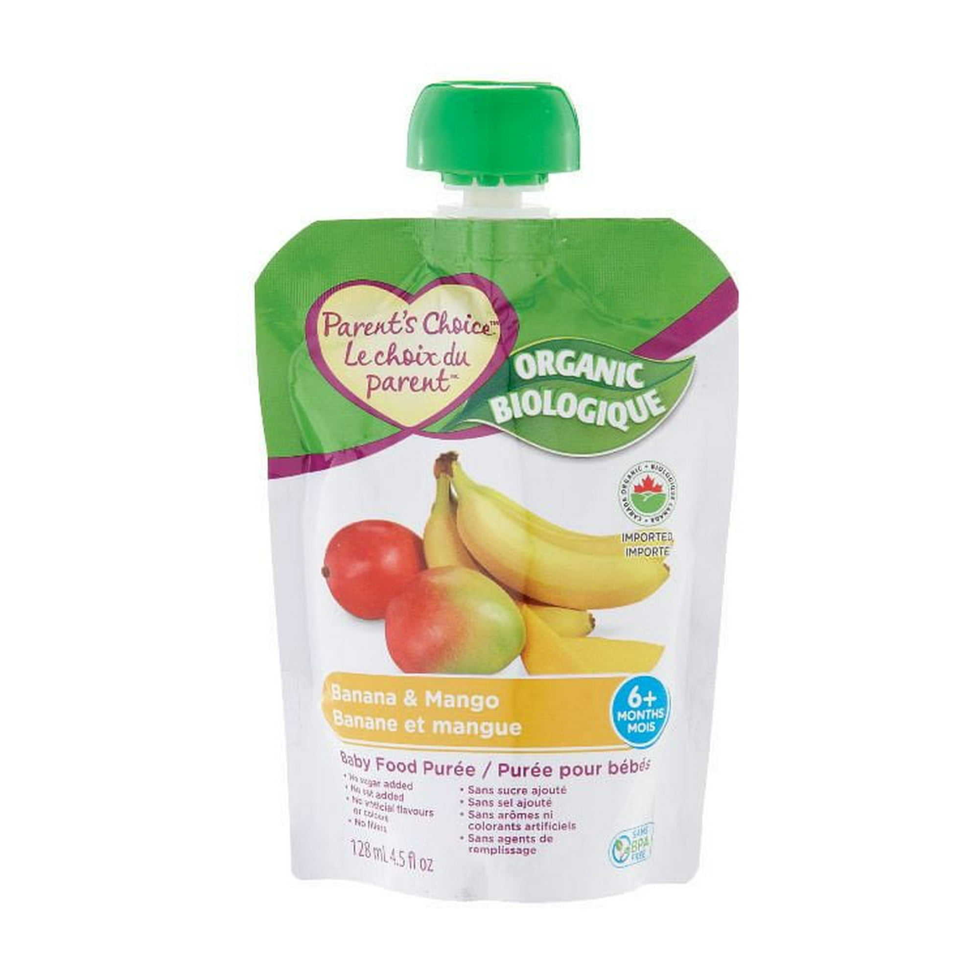 Parent's Choice Organic Banana Mango Baby Food Purée, 128 mL