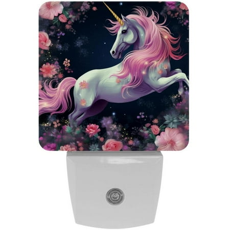 

Unicorn LED Square Night Lights - Energy Efficient and Contemporary Design - for Bedrooms and Hallways - Includes Sensor with Auto on/Off - Easy Installation