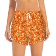 thumbnail image 2 of Picia Orange Glitter Pattern Women's 2 in 1 Athletic Running Shorts High Waisted Workout Casual Gym Sweat Shorts with Comfy Liner Zipper Pockets-XX-Large, 2 of 9
