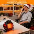 thumbnail image 4 of Powerful Portable Heating Cannon, 2000W Quick Heating with 90° Adjustable Angle & 3S Fast Heat, Tip-Over Protection Electric Heater for Garage, Tent, Indoor Outdoor Use (1pcs), 4 of 9