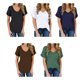 thumbnail image 3 of Guardurnaity Blusa de manga corta con cuello en V, camiseta suelta informal, camisetas de verano con bolsillo Prendas para la parte del cuerpo Azul marino XXL, 3 of 6