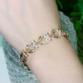 thumbnail image 6 of Stunning 585 Gold CZ Cute Owl Animal Charms Bangle Bracelet for Women Banquet, 6 of 9