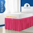 thumbnail image 5 of 42 Inch Drop Full XL Size Dorm Bed Hot Pink Solid Bed Skirt Lightweight Ruffled Pattern Split Corner Premium Hotal Quality With Flexible Elastic & Fade Resistent, 5 of 7