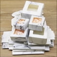 thumbnail image 3 of 10pcs Multi size Gift Packaging Kraft Paper Window Box Paper Marble Box with Windows Christmas Packaging Packaging Box 5.5x5.5x2.5cm 10pcs box, 3 of 6