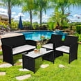 thumbnail image 4 of Gymax 8PCS Rattan Patio Conversation Set Outdoor w/ Coffee Table Cushioned Sofa, 4 of 10