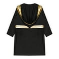 thumbnail image 4 of TiaoBug Kids Boys Boxing Halloween Costume Metallic Long Sleeve Hooded Robe Boxer Cloak with Belt Black 6, 4 of 7