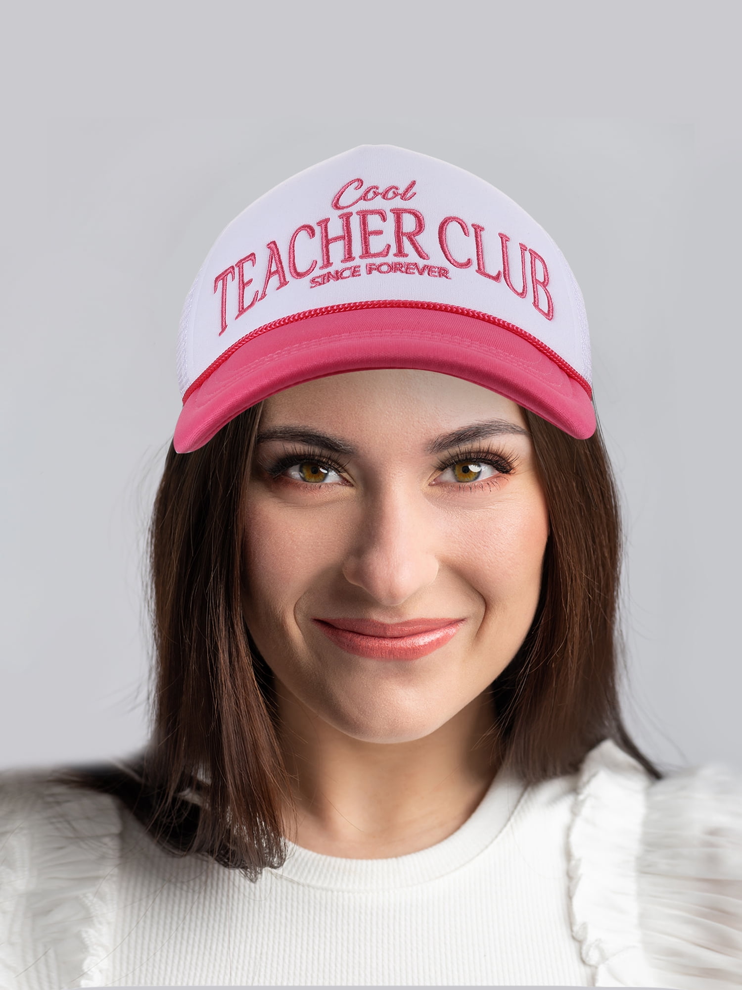 Packed Party Women's Cool Teacher Club Trucker Hat, Pink, 1 Piece