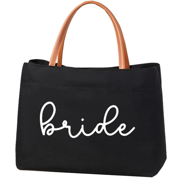 Bolsa de tela Kifasyo Bride de 39 x 18 x 28 cm, color blanco y negro