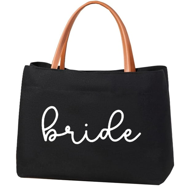 Bolsa de tela Kifasyo Bride de 39 x 18 x 28 cm, color blanco y negro