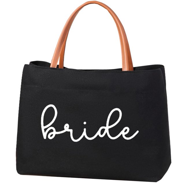 Bolsa de tela Kifasyo Bride de 39 x 18 x 28 cm, color blanco y negro
