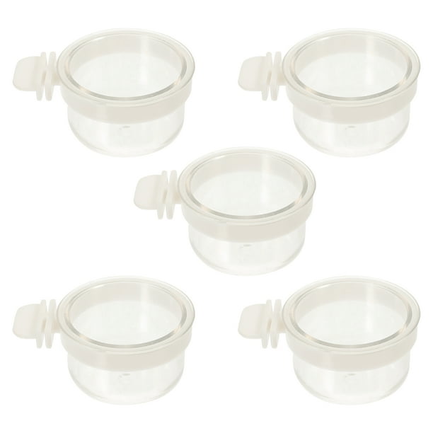 5pcs cuencos para loros colgantes alimentadores de loros transparentes comederos de aves multifunción