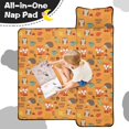 thumbnail image 4 of Hedgehog and Fox Orange Pattern Teens Toddler Nap Mat with Pillow, Sleeping Mat Bag for Preschool Daycare 60"x20", 4 of 6