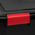 thumbnail image 5 of IRIS USA 31 Qt Storage Box with Gasket Seal Lid, 6 Pack - BPA-Free, Made in USA - Heavy Duty Moving Containers with Tight Latch, Weather Proof Tote Bin, WEATHERPRO - Black/Red, 5 of 8