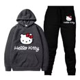 thumbnail image 1 of Cross-border AliExpress Hot Selling Hello Kitty Cartoon Print Unisex Casual Hooded Sweatshirt Casual Trousers suit, 1 of 5