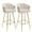 30-Inch | Cream, variant on Hassch 30 Inch Velvet Upholstered Bar Stools Set of 2, Modern Counter Barchairs with Padded Seat, Curved Backrest, Golden Metal Legs and Armrests for Kitchen Island & Dining Room (Green)