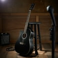 thumbnail image 7 of Ashthorpe Left-Handed Full-Size Cutaway Dreadnought Acoustic Electric Guitar Package, Black, 7 of 7