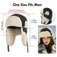 thumbnail image 2 of HOMEYA Winter Russian Ushanka Hat Trapper Aviator Windproof Cap with Ear Flaps for Men Women Outdoor Warm, Black, 2 of 7