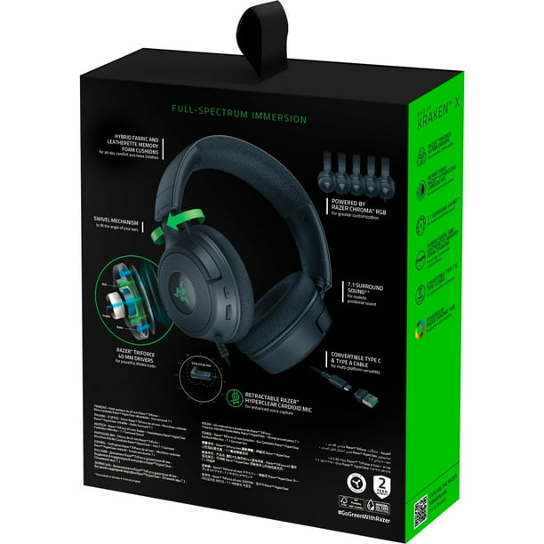 Razer Kraken V4 X Wired Gaming Headset with Chroma RGB for PC, Mac
