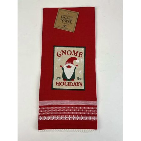 CIRCLE- Design Imports Dii Gnome For The Holidays Christmas Kitchen Dishtowel Tassle