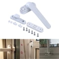 thumbnail image 4 of Inteprter Manijas de ventana elegantes con cerradura para ventanas abatibles Herrajes para ventanas Tratamientos de ventanas Blanco Derecha 13x7x5cm, 4 of 6
