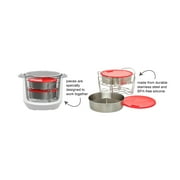 Instant Pot Official 8-piece Cook/Bake Set: 2 Pans, 2 Wire Racks, 2 Red Silicone Lids, 1 Removable Divider, and Removable Base