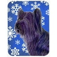 thumbnail image 1 of Carolines Treasures SS4601LCB Skye Terrier Winter Snowflakes Holiday Glass Cutting Board - Large, 1 of 1