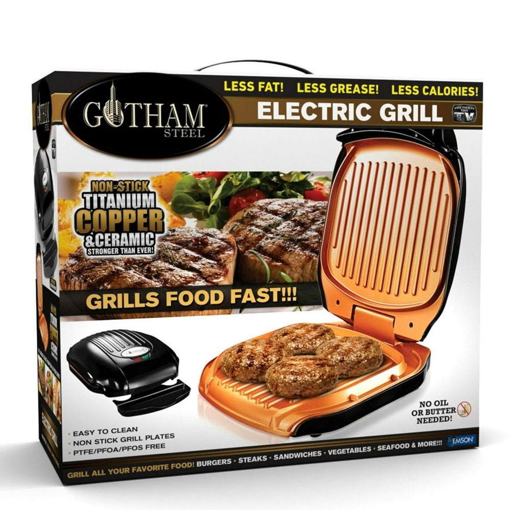 Gotham Steel Hamburger & Multipurpose Grill with Nonstick Copper