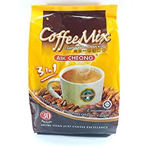 NineChef Bundle Aik Cheong Malaysia Instant 3 in 1 Coffee Mix Campuran Minuman Kopi 600g. (20g.x30 Sachets) (3 Bag) + 1 NineChef Spoon
