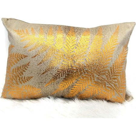 En Oferta Contempo Lifestyle Gold Metallic Throw Pillow With Foil Leaf Design Case Only Gold Throw Pillow