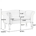 thumbnail image 7 of 53" Loveseat Sofa, Mid-Century 2-Seat Sofa Armchair with Solid Wood Legs, Modern Linen Upholstered Oversized Chair with Scrolled Arms for Living Room Bedroom Office Apartment, White, 7 of 7
