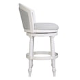 thumbnail image 3 of Emily 31" Wood Barrel-Back Bar Stool with Swivel and Upholstered Seat and Back, Farmhouse White with Light Gray Seat and Back, 3 of 8