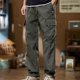 thumbnail image 1 of Pantalones largos para hombre, estilo casual, con cintura elástica y bolsillos, a la moda para exteriores, 1 of 3
