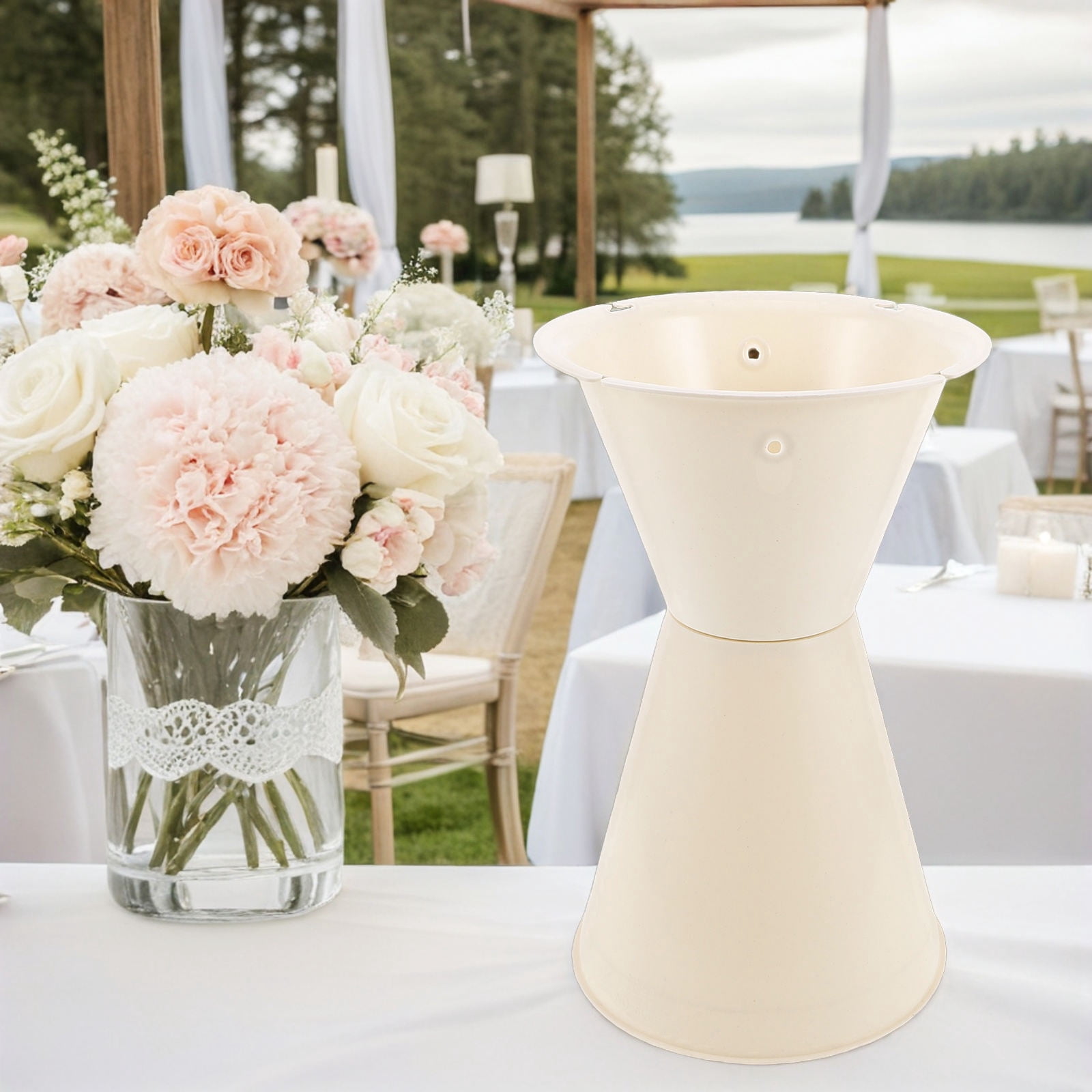 RENACLIPY White Floral Bouquet Liner with Plastic Arrow Tube Design, Compact Size for Elegant Flower Arrangements