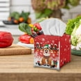 thumbnail image 4 of Psesaysky Tissue Box Cover PU Leather, Cartoon Reindeer Christmas Waterproof Square Car Tissue Holder Storage for Bathroom Vanity, Countertops, Dressers, Night Stand, Parlors and Offices, 4 of 7