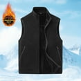 thumbnail image 2 of Busydd Plus Size Mens Vests Outerwear Comfortable Warm Fleece Vest Casual Fashion Solid Color Zipper Sleeveless Men's Vest with Pockets L, 2 of 9
