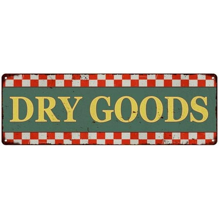 Old Style Metal - Dry Goods Checkerboard Country Style Vintage Metal Sign 6x18 Old Advertising Man Cave Game Room M6180689