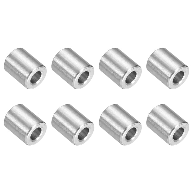 8 Pcs Entretoises en Acier Inoxydable 304 3/8 Pouces OD x 3/16 Pouces ID x 1/2 Pouces Longueur(10x5x12mm) Vis Support de Bague Finition Simple Non Filetée Entretoises Rondes en Métal pour Vis M3 Boulons et Tringles, Argent
